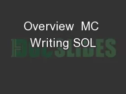 Overview  MC Writing SOL