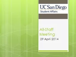 All-Staff Meeting 29 April 2014