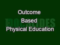 Outcome Based Physical Education