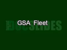 GSA  Fleet & Sustainability
