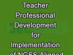 Mi -STAR Teacher Professional Development for Implementation of NGSS-Aligned