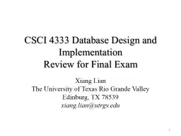 CSCI  4333 Database  Design and
