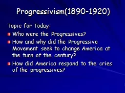 Progressivism(1890-1920)