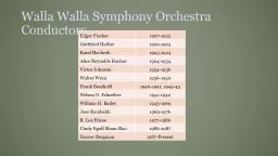 Walla Walla Symphony Orchestra Conductors