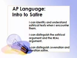 AP Language: Intro to Satire