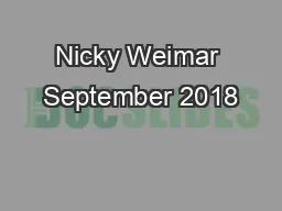 Nicky Weimar September 2018