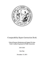 Comparability Report Instruction Book Federal Program