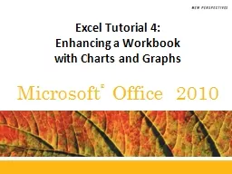 Excel Tutorial  4:  Enhancing a Workbook