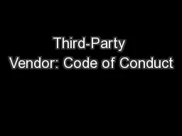 Third-Party Vendor: Code of Conduct