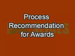 Process Recommendation for Awards