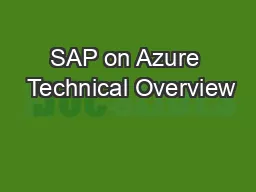 SAP on Azure  Technical Overview