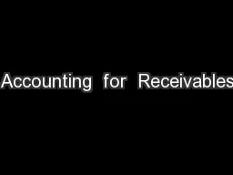 Accounting  for  Receivables