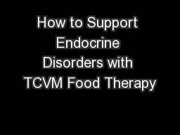 How to Support Endocrine Disorders with TCVM Food Therapy