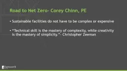 Road to Net Zero-  Corey Chinn, PE