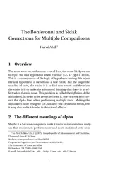 The Bonferonni and idk Corrections for Multiple Compar