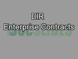 DIR Enterprise Contracts
