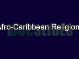 Afro-Caribbean Religions