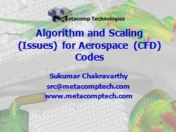 Algorithm and Scaling (Issues) for Aerospace (CFD) Codes
