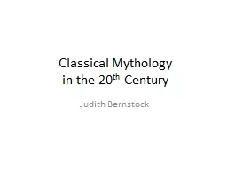 Classical Mythology  in the 20