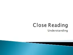 Close Reading Understanding