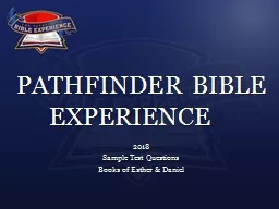 PATHFINDER BIBLE EXPERIENCE
