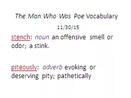 The Man Who Was Poe  Vocabulary