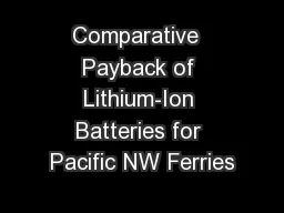 Comparative  Payback of Lithium-Ion Batteries for Pacific NW Ferries