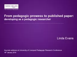 From pedagogic prowess to published paper: