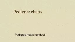 Pedigree charts Pedigree notes handout