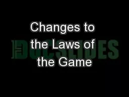 Changes to the Laws of the Game