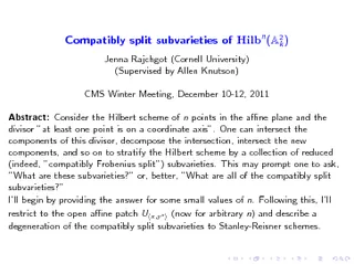 Compatibly split subvarieties of Hilb Jenna Rajchgot C