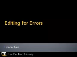Editing for Errors Donna
