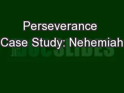 Perseverance Case Study: Nehemiah