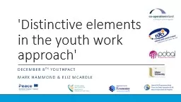'Distinctive elements in the youth work approach'
