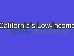California’s Low-income