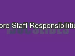 Core Staff Responsibilities