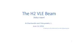 The H2 VLE Beam Status report