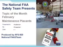 The National FAA Safety Team Presents