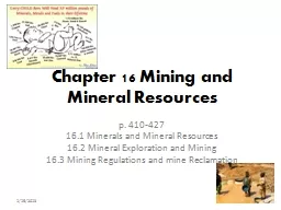 Chapter 16 Mining and Mineral Resources