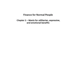 Finance for  Normal  People