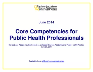 June  Core Competencies for Public Health Professional
