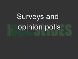 Surveys and opinion polls