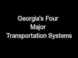 Georgia’s Four Major Transportation Systems