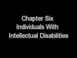 Chapter Six Individuals With Intellectual Disabilities