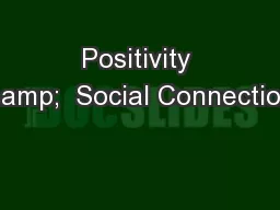 Positivity &  Social Connection