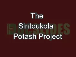 The Sintoukola  Potash Project