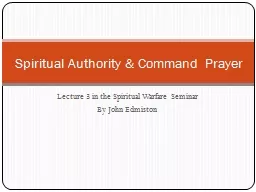 Lecture 3 in the Spiritual Warfare Seminar
