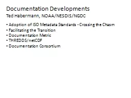 Documentation Developments