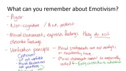 What can you remember about Emotivism?