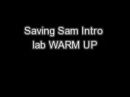 Saving Sam Intro lab WARM UP